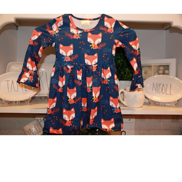 Fox dress, girls summer dresses ruffle sleeves - Picture 7 of 8